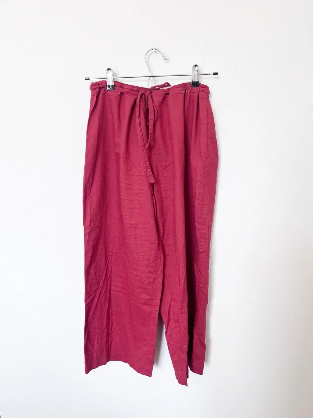 Eileen Fisher Burnt Orange Silk Cotton Wide Leg Capri Pants Size PS